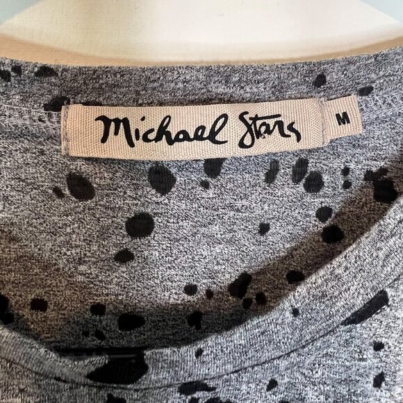 Michael Stars Tank Top M Grey Black Burnout Splatter Print Pullover Size Medium - Picture 6 of 9